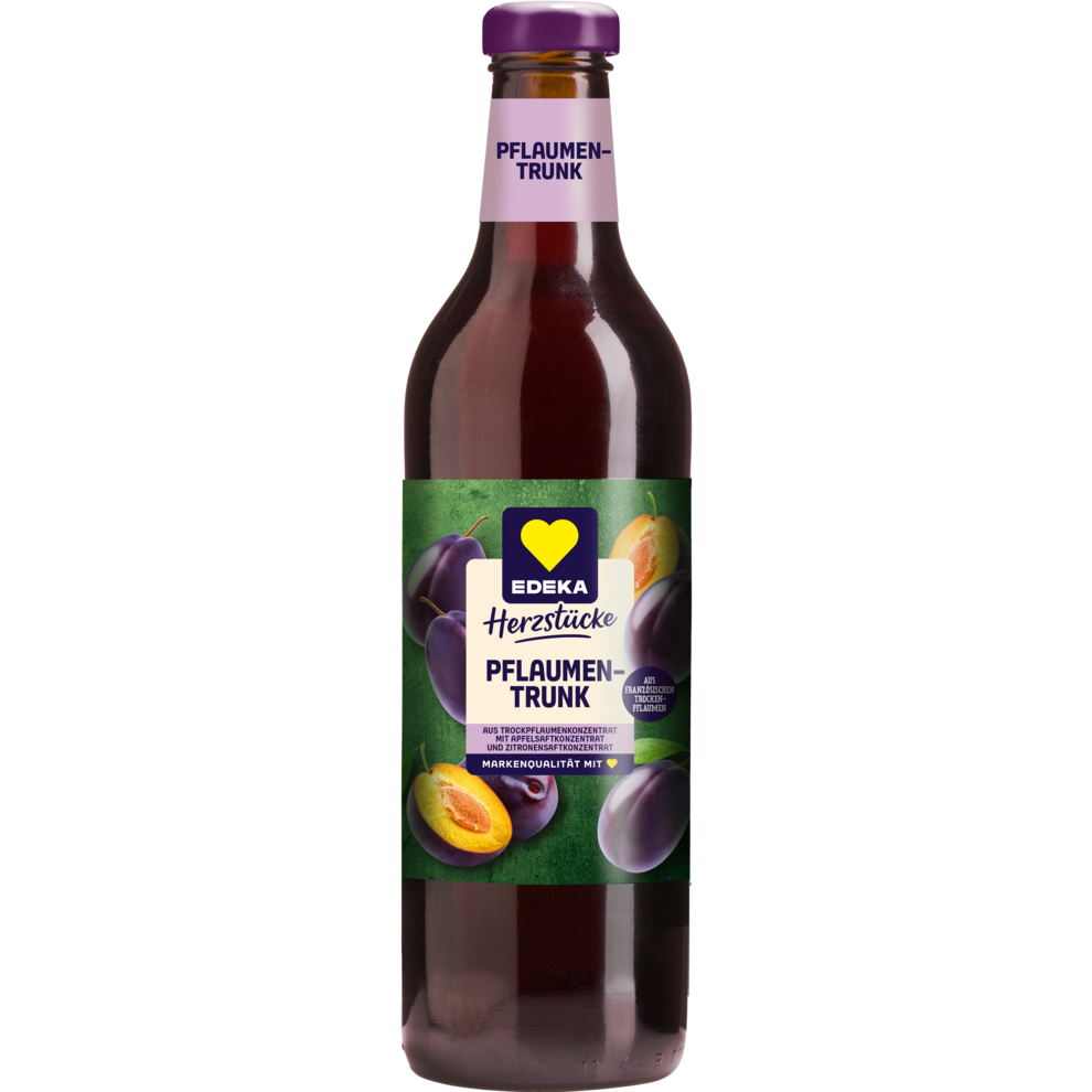 EDEKA Herzstücke Pflaumentrunk aus Trockenpflaumenextrakt mit Apfel-und Zitronensaftkonzentrat 750ml