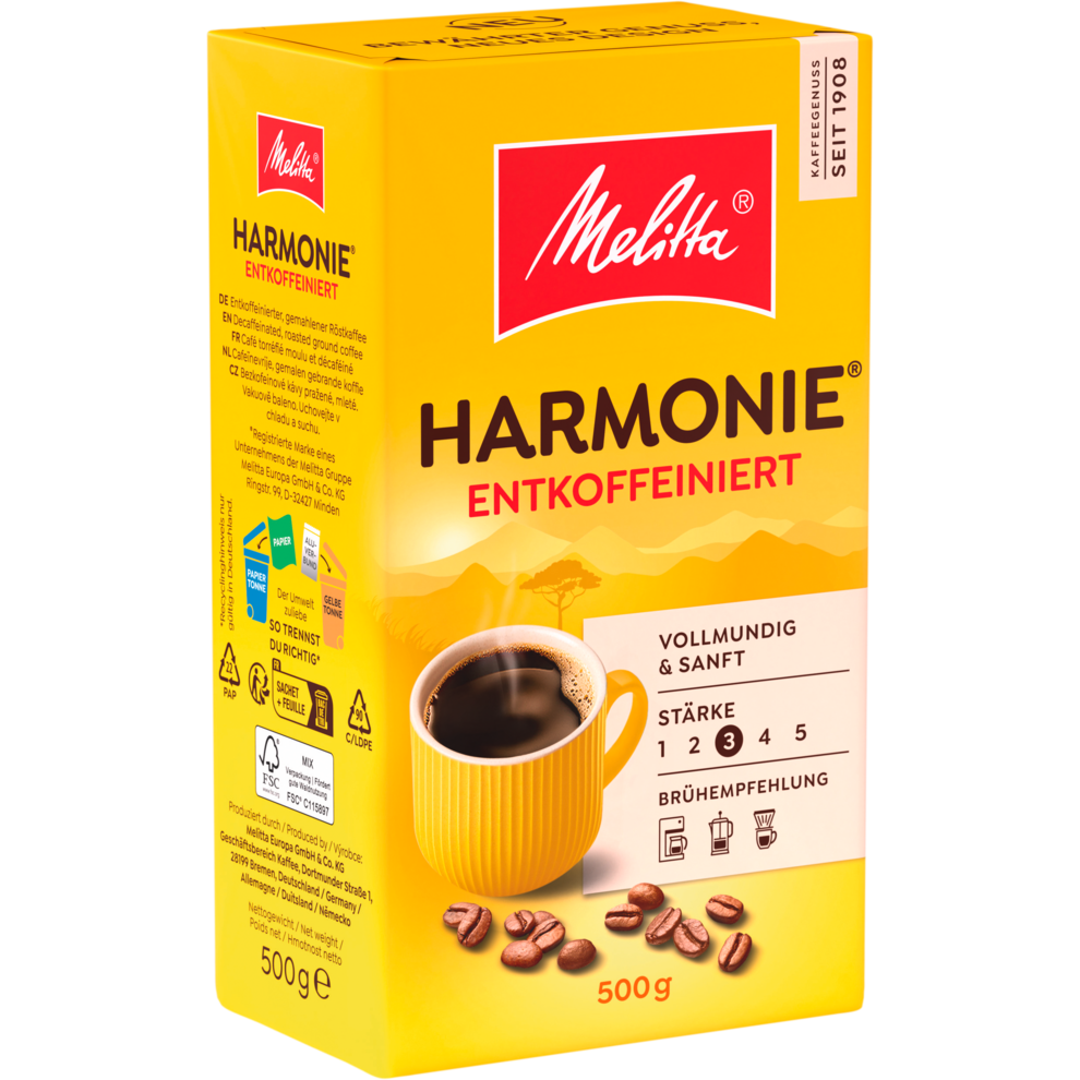 Melitta Cafe Harmonie Entcoffeiniert 500g