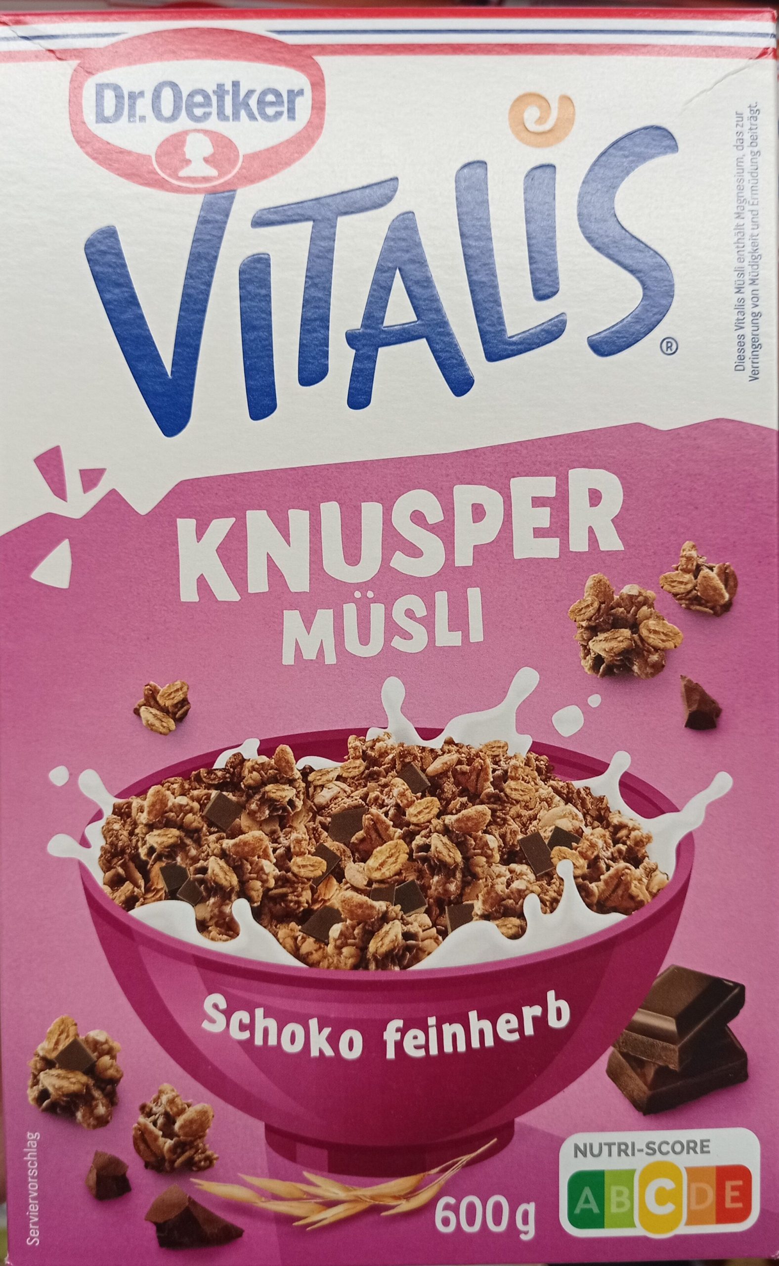 Dr.Oetker Vitalis хрустящий шоколад полусухое 600g