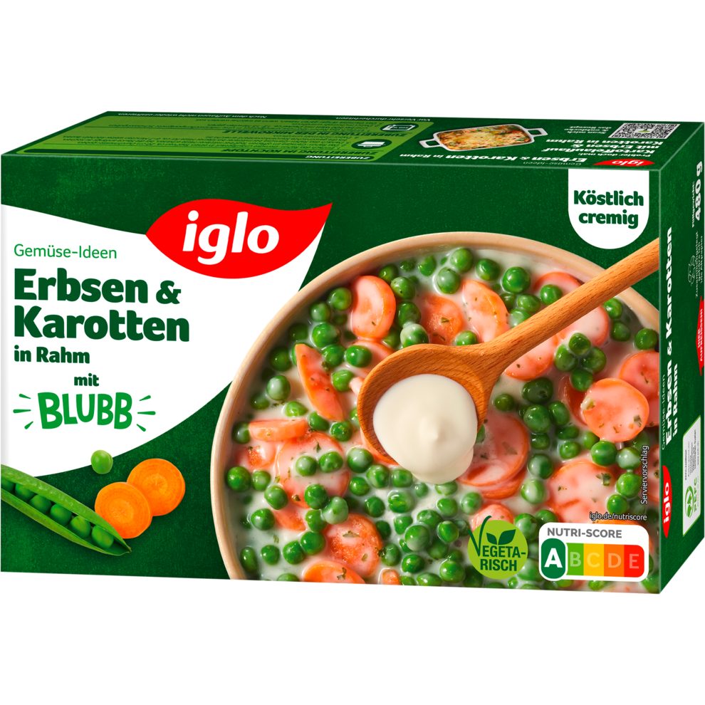 Iglo Rahm Gemüse Erbsen&Karotten 480g