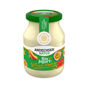 Bio Andechser Natur Joghurt mild Pfirsich-Maracuja 3,7%500g MW
