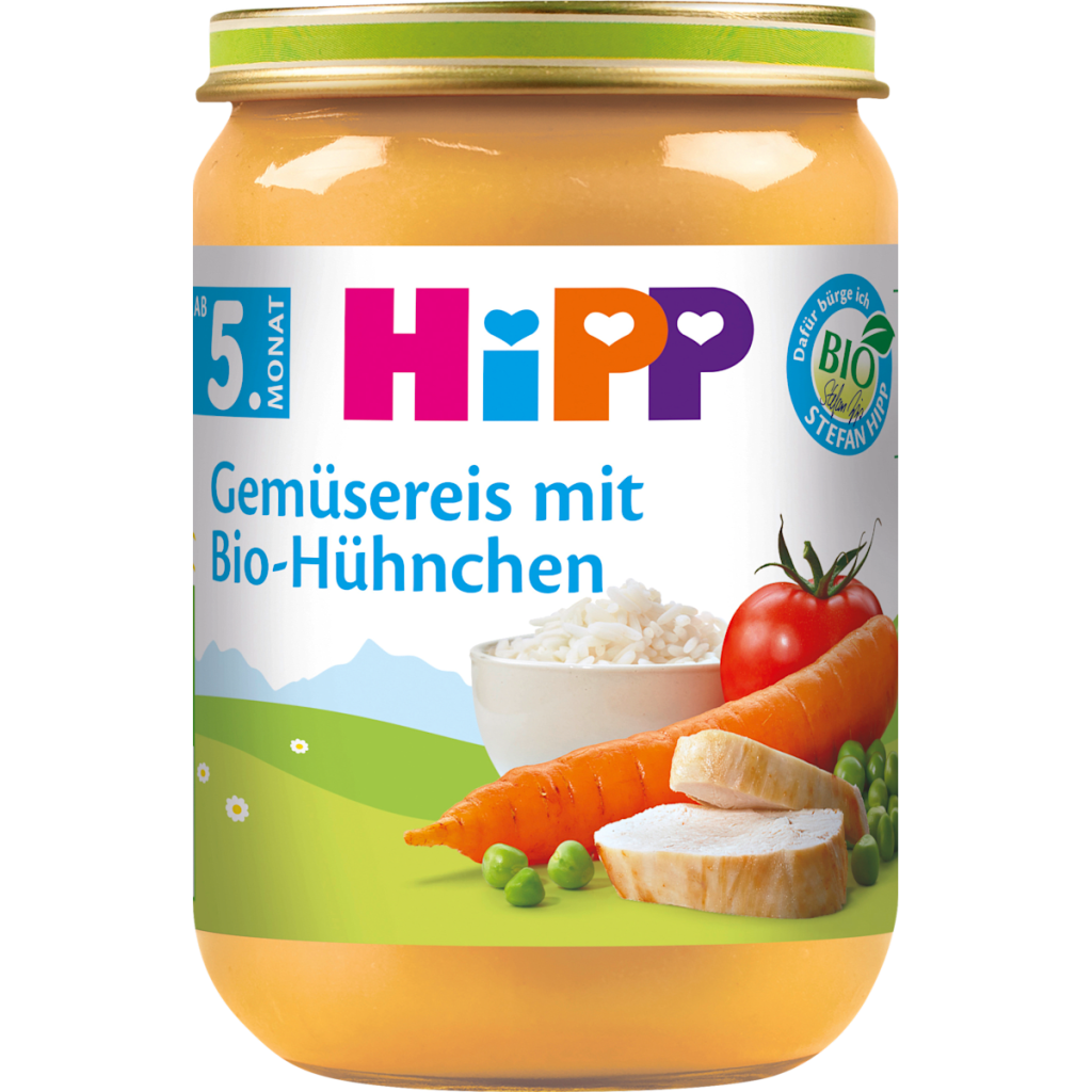 Bio Hipp Menüs Gemüsereis mit Hühnchen ab dem 5.Monat 190g
