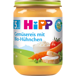 Bio Hipp Menüs Gemüsereis mit Hühnchen ab dem 5.Monat 190g