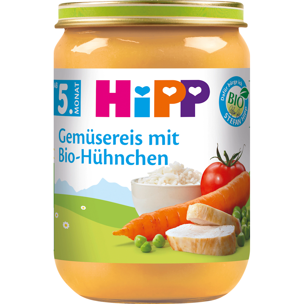 Bio Hipp Menüs Gemüsereis mit Hühnchen ab dem 5.Monat 190g