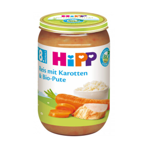 Bio Hipp меню рис, морковь, индейка, 8.Monat 220g
