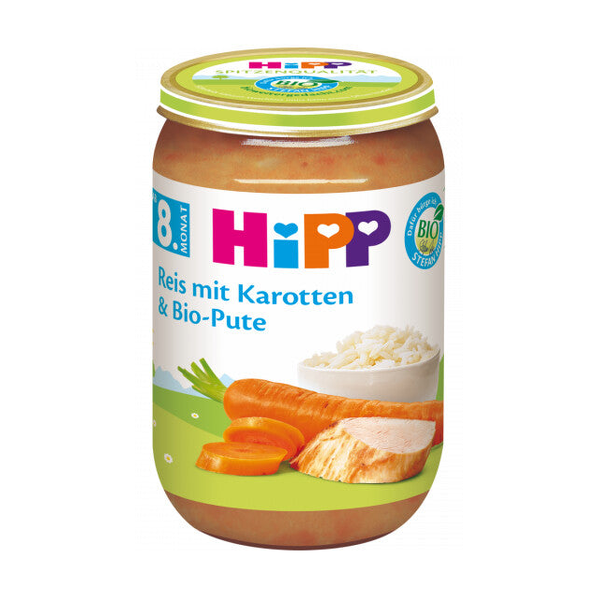 Bio Hipp меню рис, морковь, индейка, 8.Monat 220g
