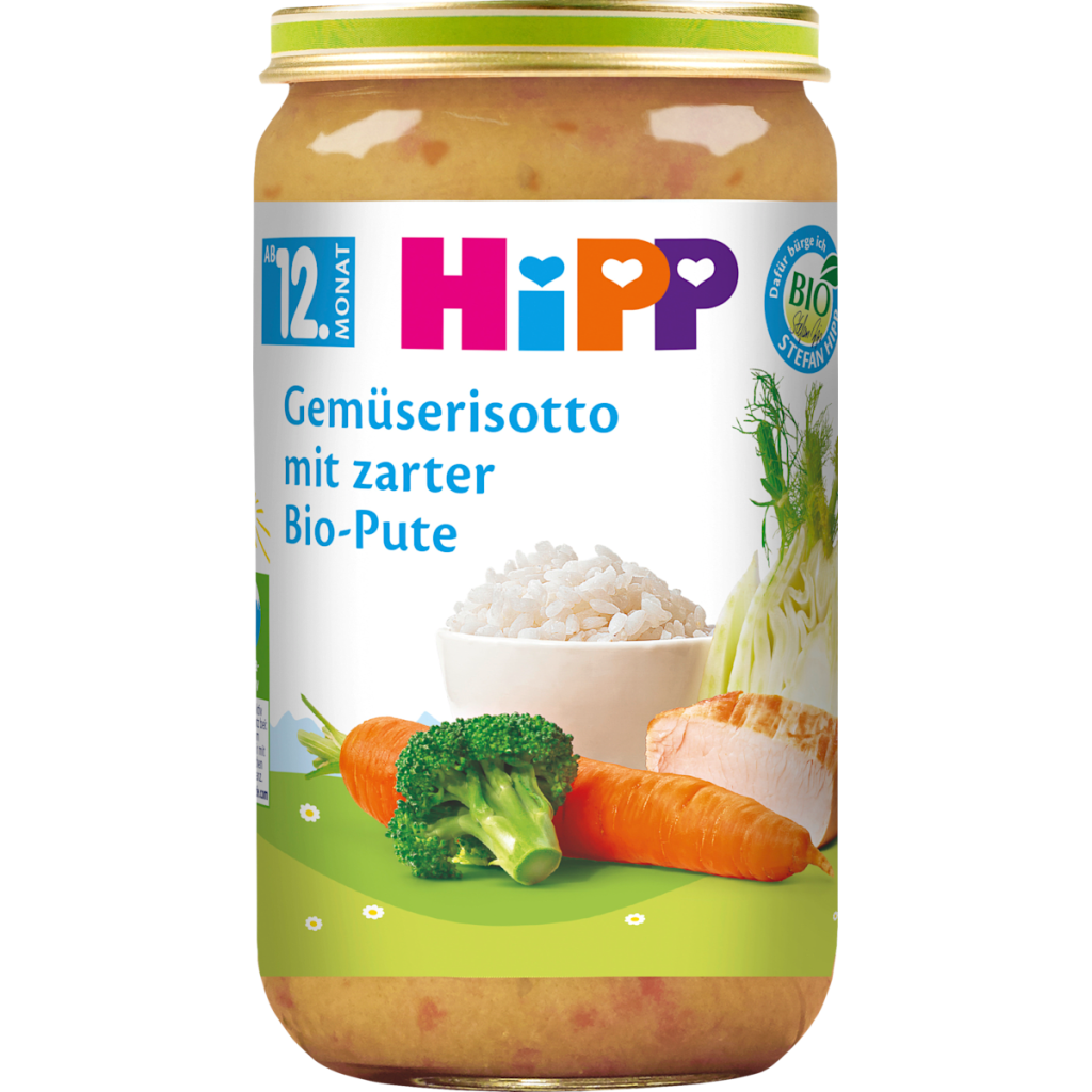Bio Hipp Pasta Bambini Gemüserisotto mit zarter Pute ab 12.Monat 250g