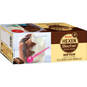 HEXEN-EIS Hexenbecher anona Softeis mit Schoko- und Vanillegeschmack 2x200ml