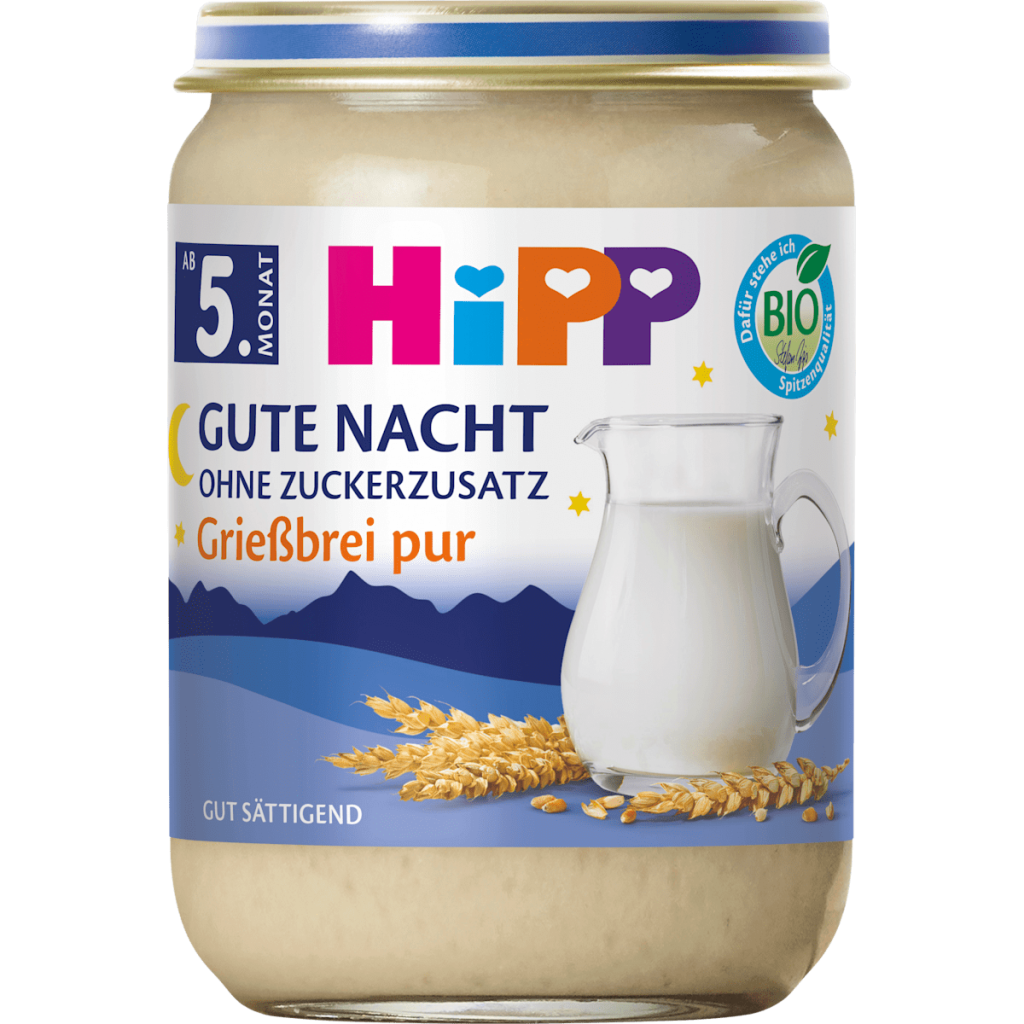Bio Hipp Gute Nacht Brei Grießbrei pur ab 5.Monat 190g