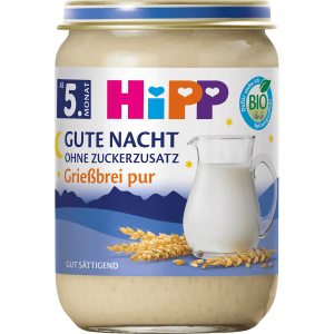 Bio Hipp Gute Nacht Brei Grießbrei pur ab 5.Monat 190g
