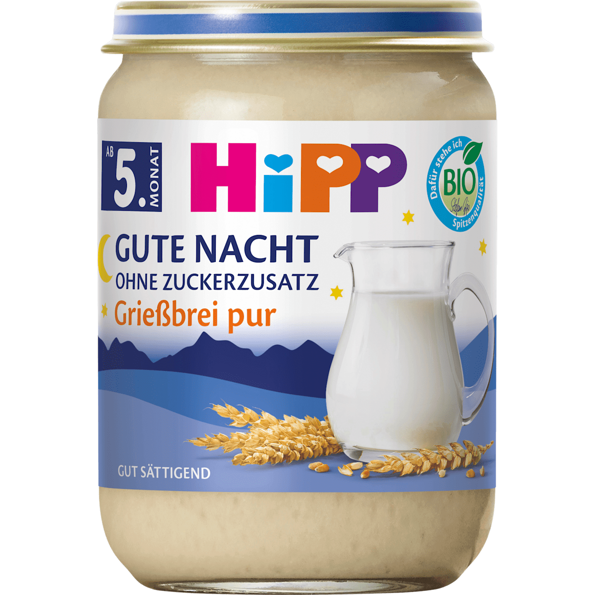 Bio Hipp Gute Nacht Brei Grießbrei pur ab 5.Monat 190g