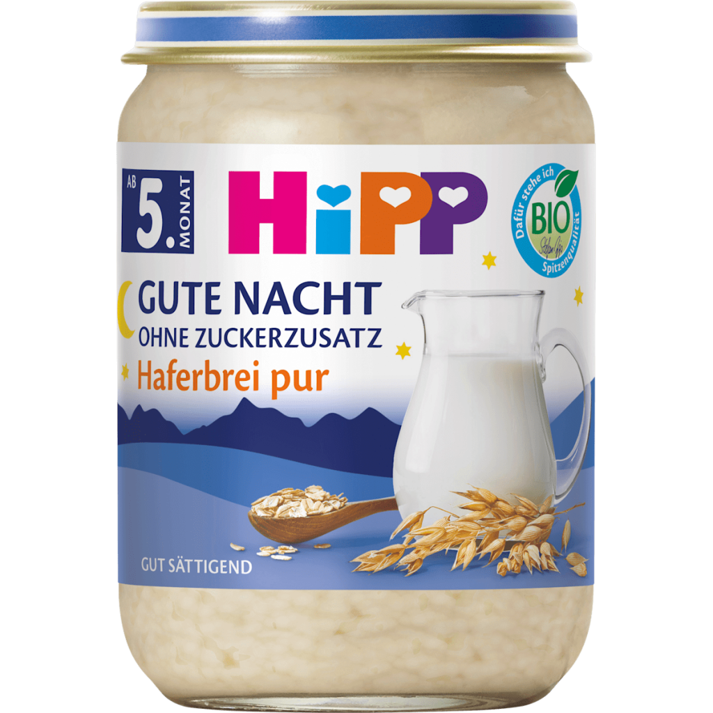 Bio Hipp Gute Nacht Brei Haferbrei pur ab dem 5.Monat 190g