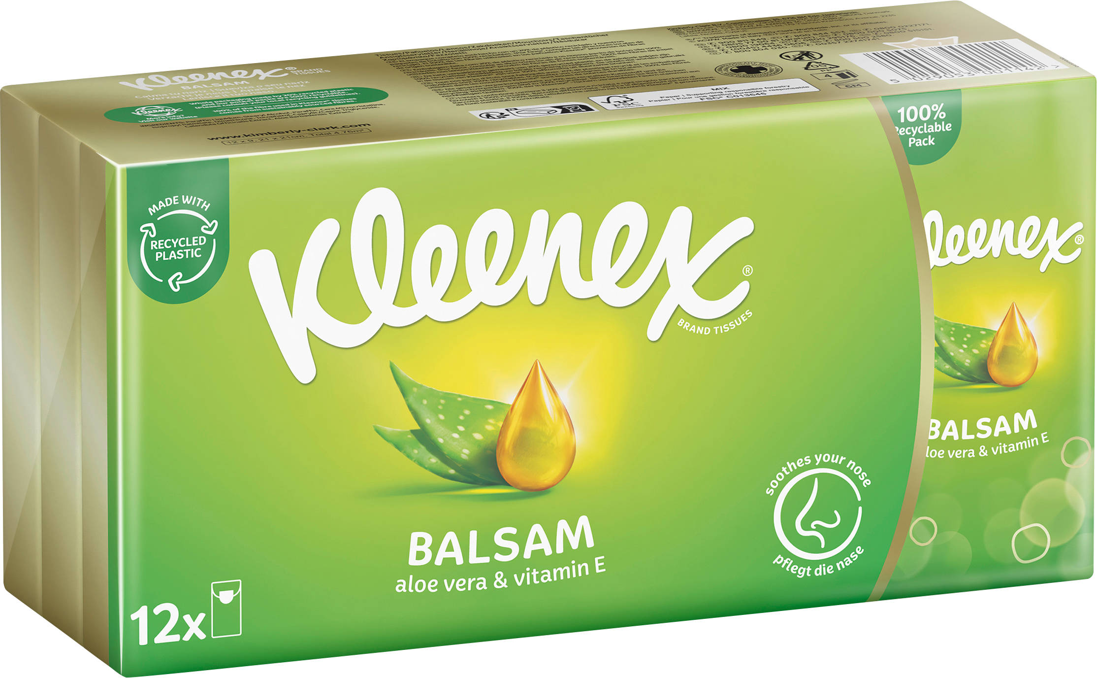 Kleenex Balsam Taschentücher Pocket-Pack 12x9ST