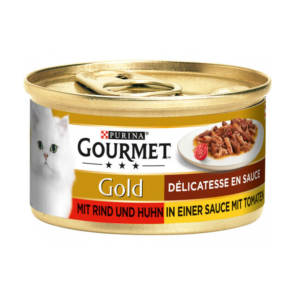 Gourmet Gold Duo in Tomate Rind&Huhn Katzennassnahrung 85g