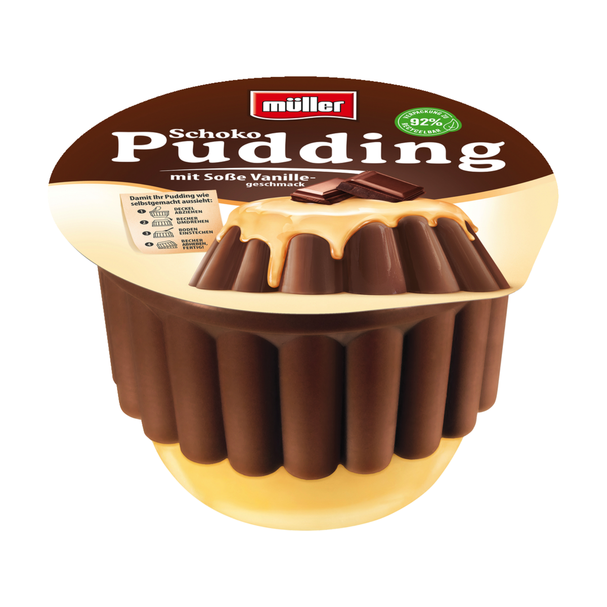 Müller Pudding Schoko+Vanille 450g