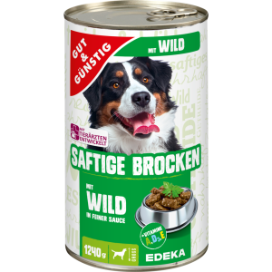 GUT&GÜNSTIG Saftige Brocken mit Wild 1240g