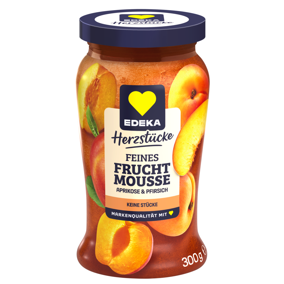EDEKA Herzstücke Feines Fruchtmousse Aprikose&Pfirsich 300g