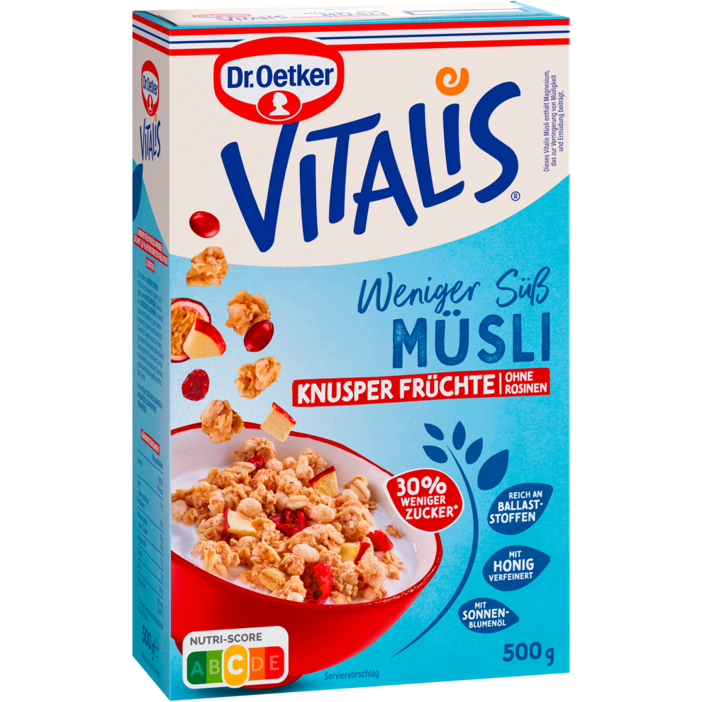 Dr.Oetker Vitalis хрустящий фрукты меньше сладкий 500g
