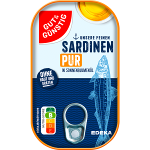 GUT&GÜNSTIG Sardinen ohne Haut und Gräten in Öl 125g