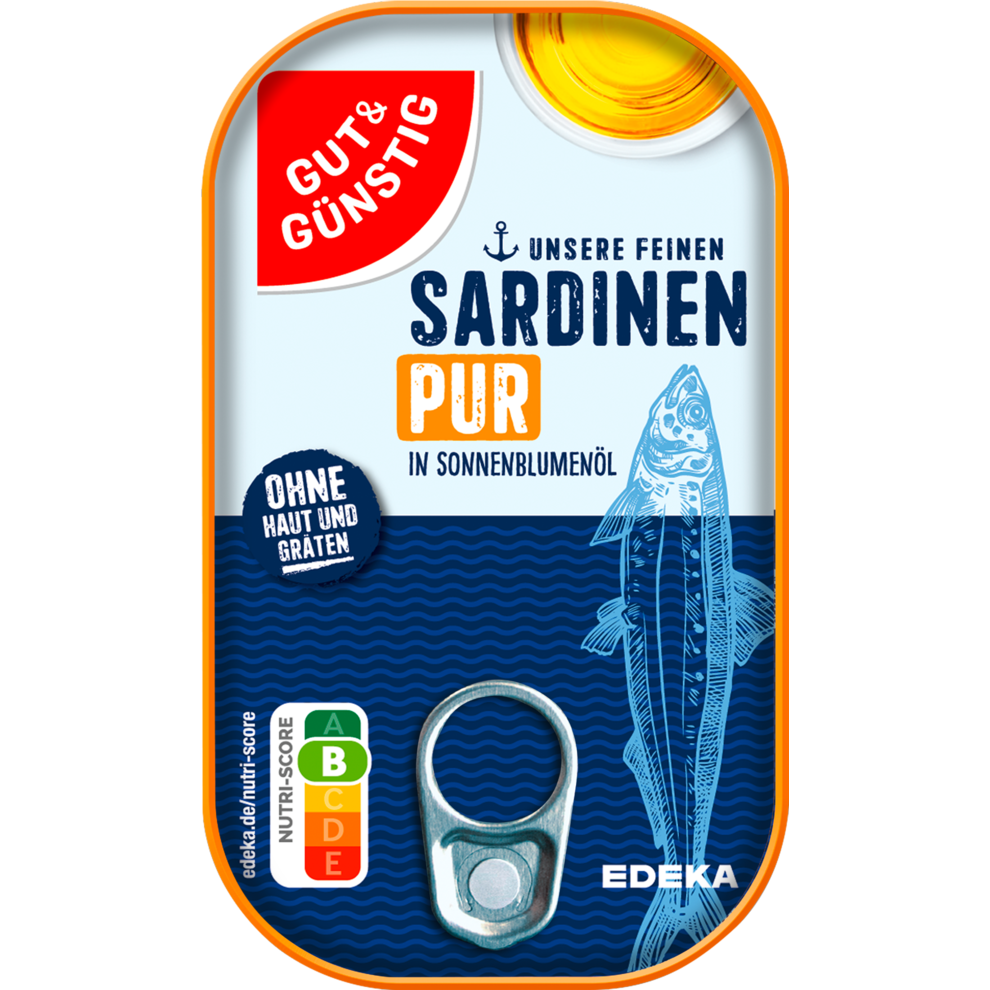 GUT&GÜNSTIG Sardinen ohne Haut und Gräten in Öl 125g