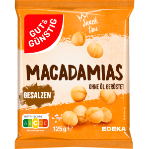 GUT&GÜNSTIG Macadamias geröstet gesalzen 125g