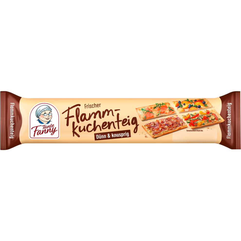 Tante Fanny Frischer Flammkuchenteig backfertig ausgerollt auf Backpapier 260g