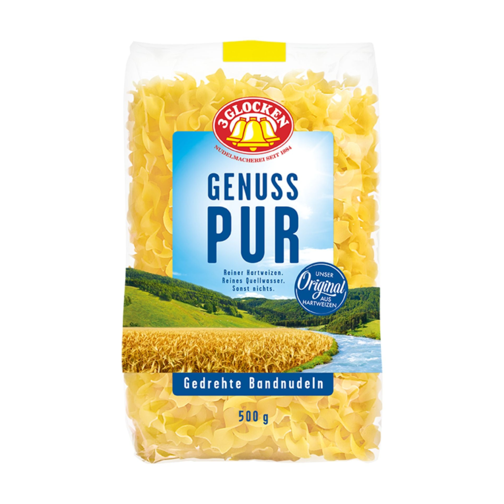 3 Glocken Genuss Pur gedrehte Bandnudeln 500g
