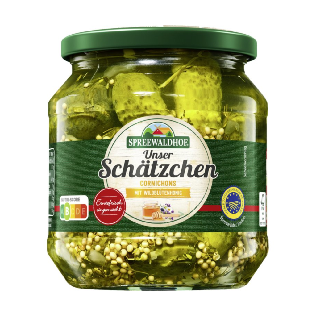 Spreewaldhof Unser Schätzchen Cornichons Honig (Spreewälder Gurken) 530g