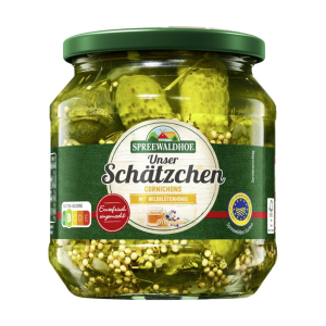 Spreewaldhof Unser Schätzchen Cornichons Honig (Spreewälder Gurken) 530g