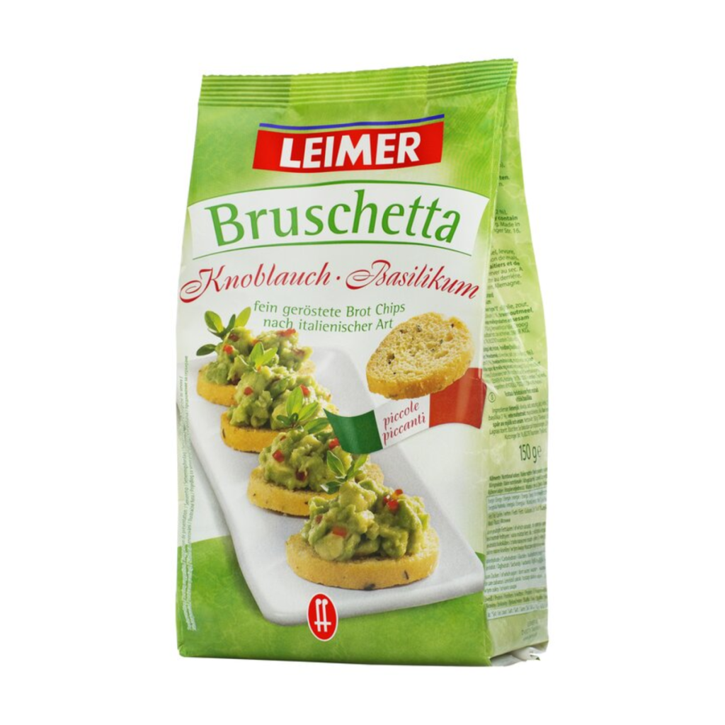 Leimer Bruschetta Brot Chips Knoblauch Basilikum 150g