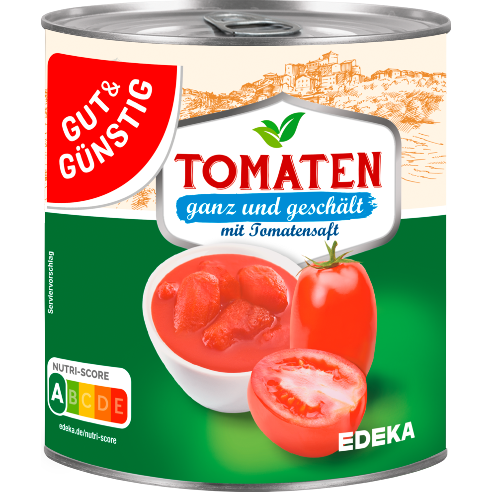 GUT&GÜNSTIG Tomaten ganz und geschält mit Tomatensaft 800g