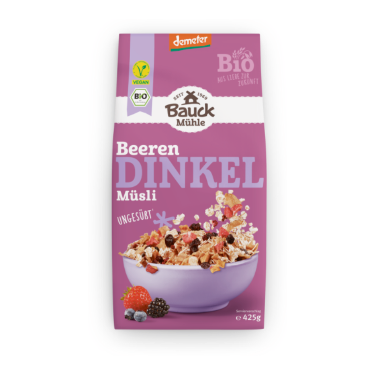 Demeter Bauck Dinkel Müsli Beeren 425g