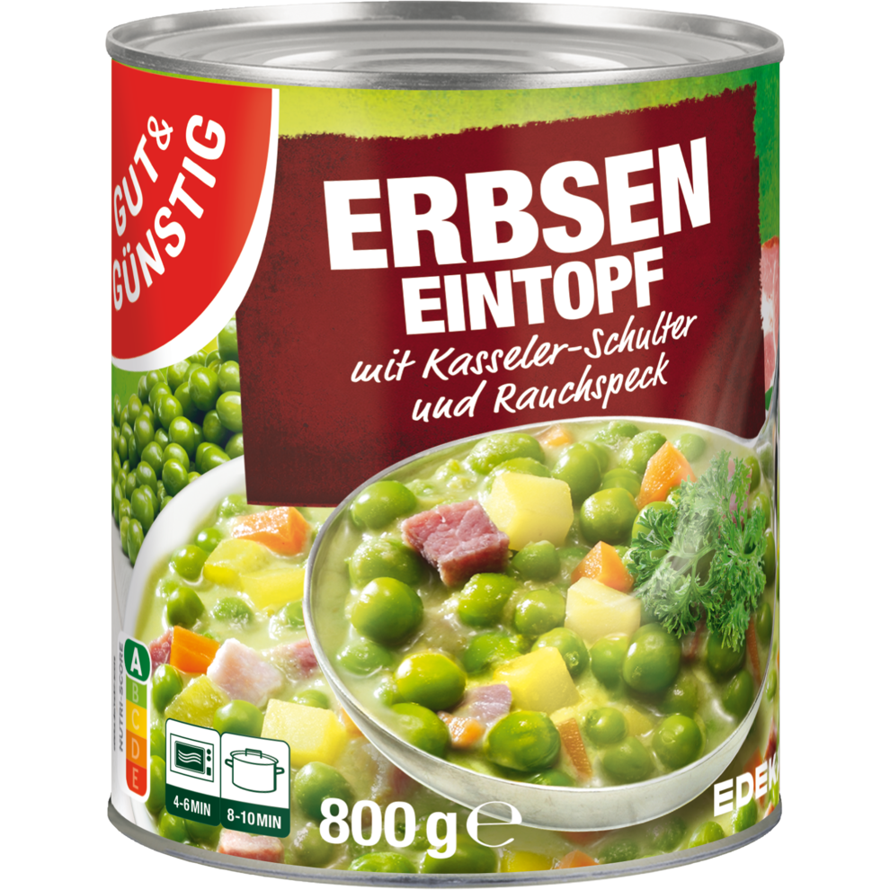 GUT&GÜNSTIG Erbseneintopf mit Kasseler & Rauchspeck 800g