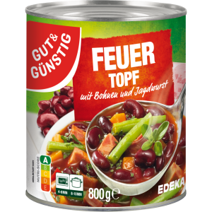 GUT&GÜNSTIG Feuertopf Bohneneintopf mit Fleischwurst 800g