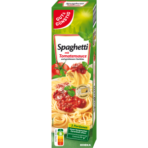 GUT&GÜNSTIG Spaghettigericht m.Tomatensauce&geriebenem Hartkäse 397g