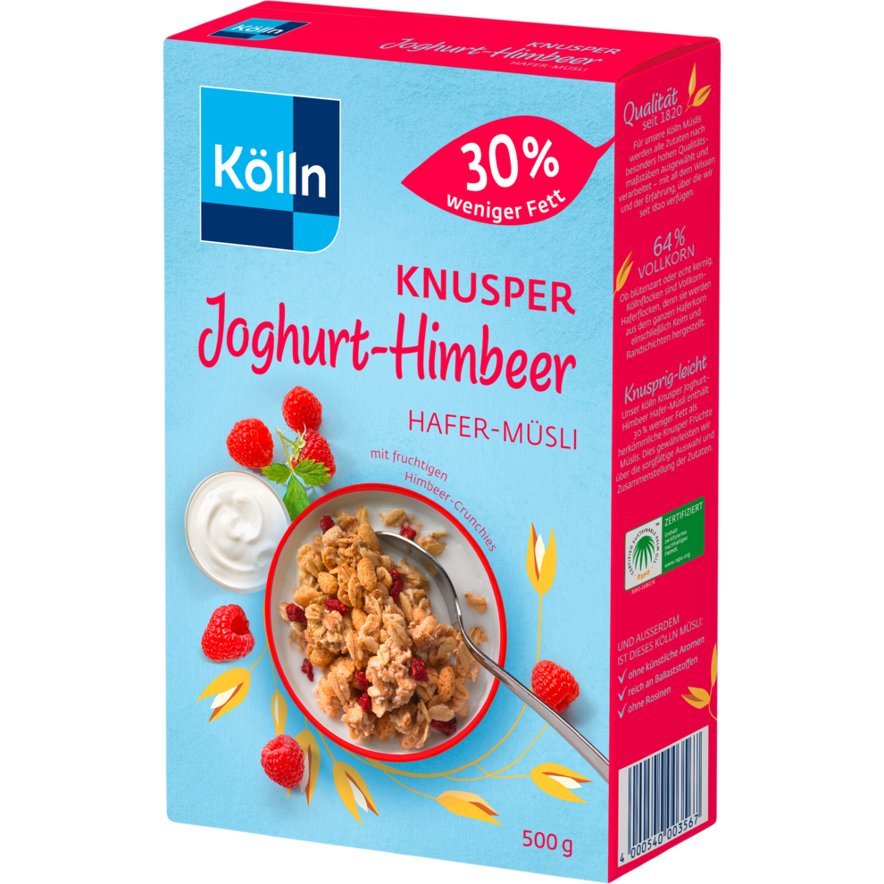 Kölln Мюсли хрустящий йогурт малина 500g