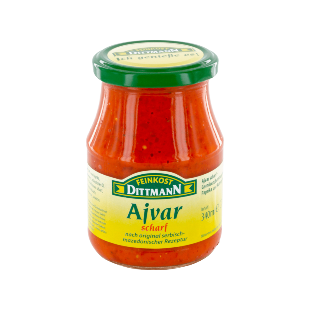 Feinkost Dittmann Ajvar scharf nach original serbisch mazedonische Rezeptur 340ml