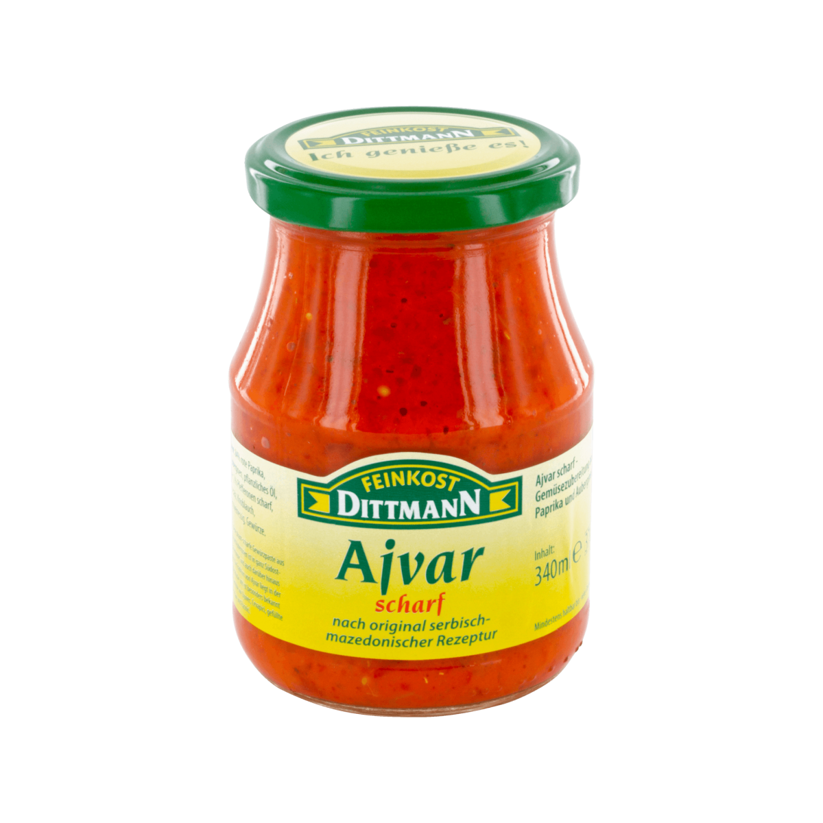 Feinkost Dittmann Ajvar scharf nach original serbisch mazedonische Rezeptur 340ml