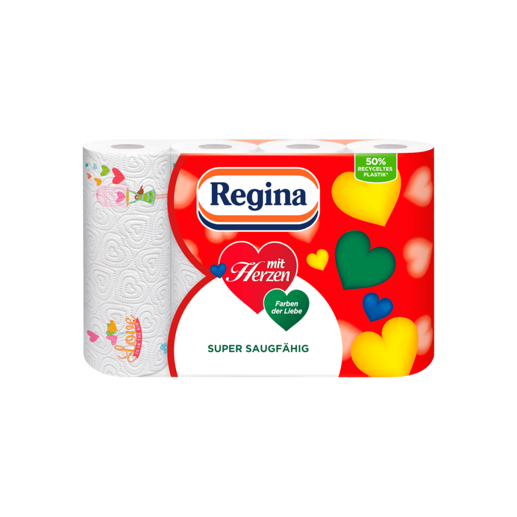 Regina Haushaltstücher mit Herzen 4x43BL