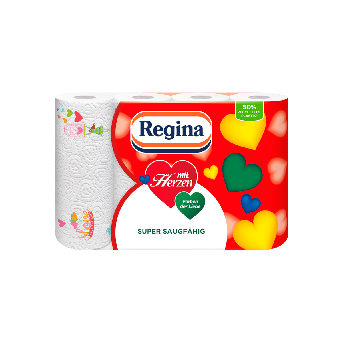 Regina Haushaltstücher mit Herzen 4x43BL