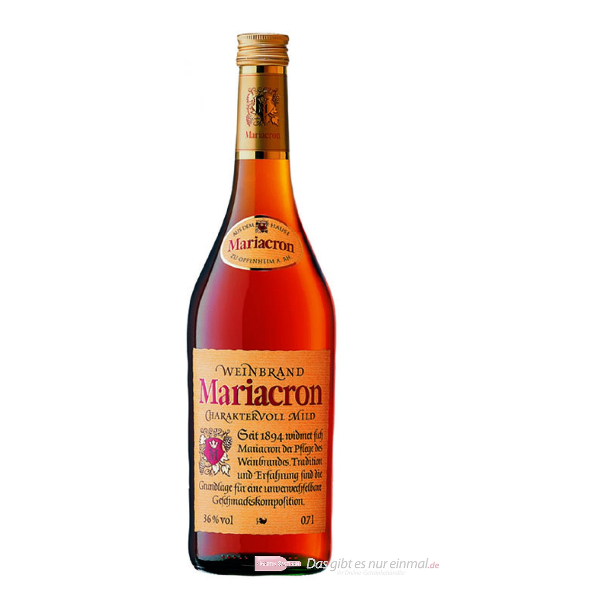 Mariacron Weinbrand 36% 0,35l
