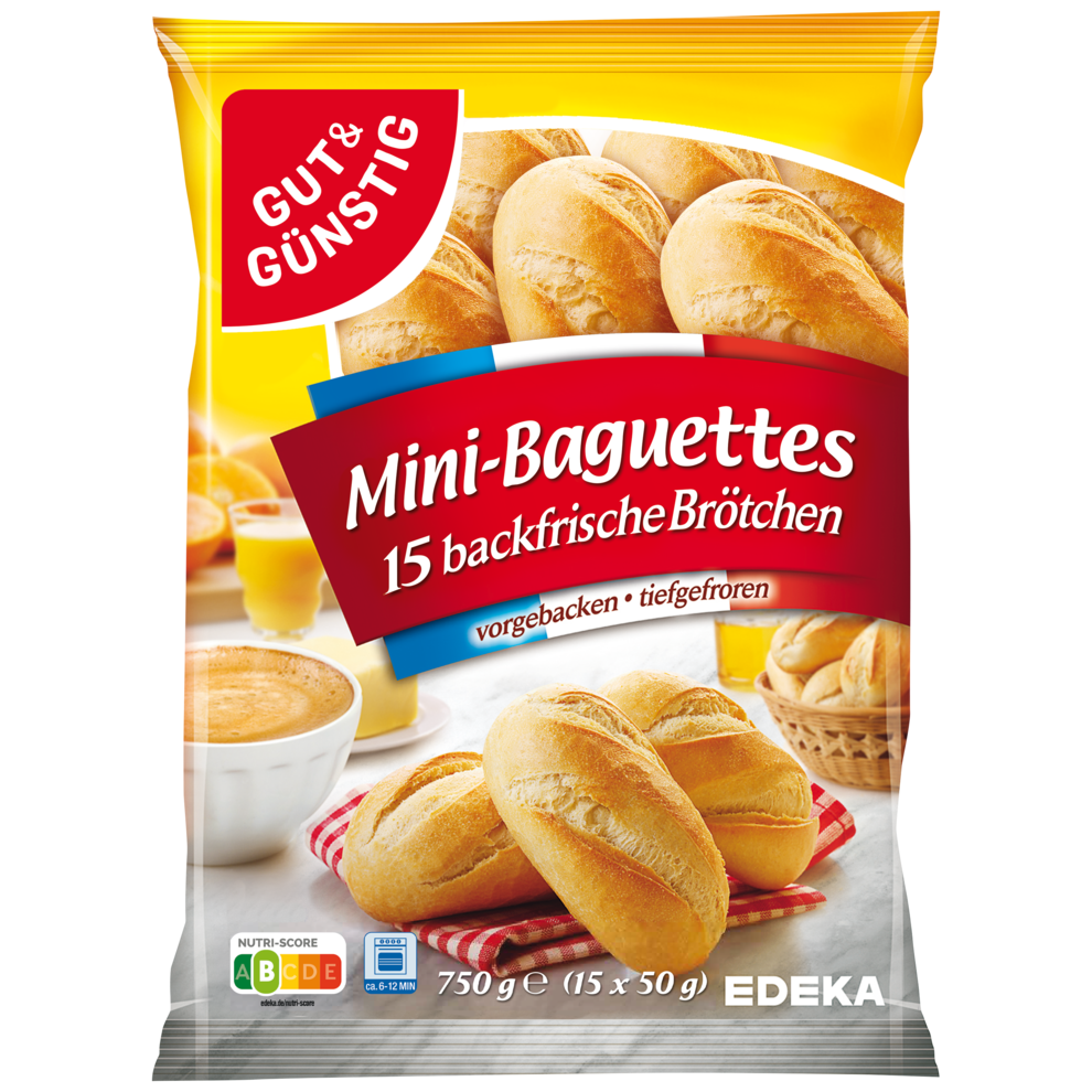 GUT&GÜNSTIG 15 Mini Baguettes backfertig 750g