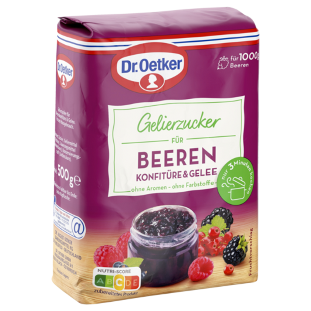 Dr.Oetker Gelierzucker für Beerenkonfitüre für 1kg 500g