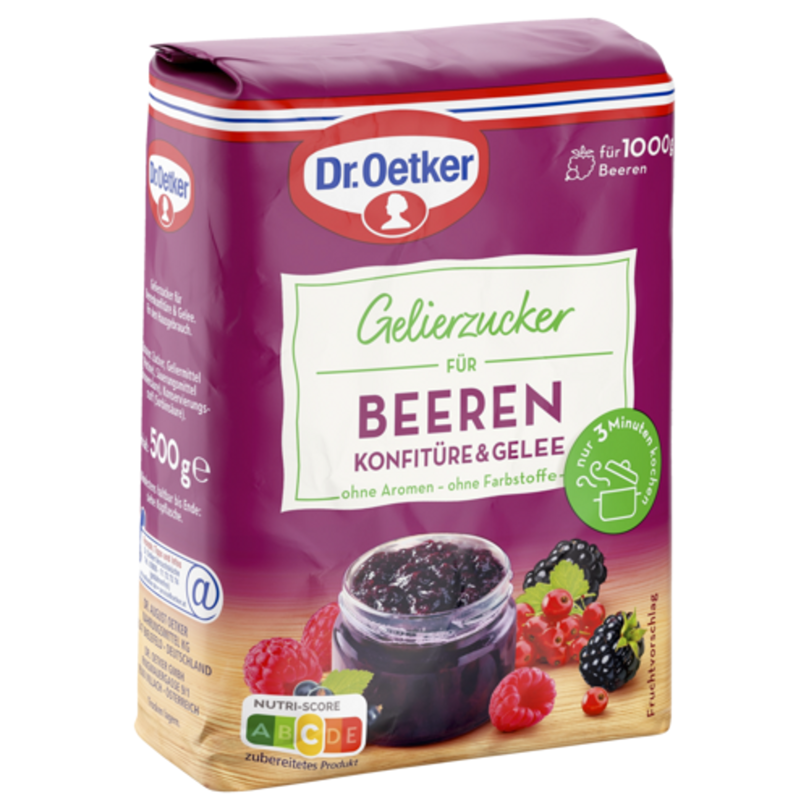 Dr.Oetker Gelierzucker für Beerenkonfitüre für 1kg 500g