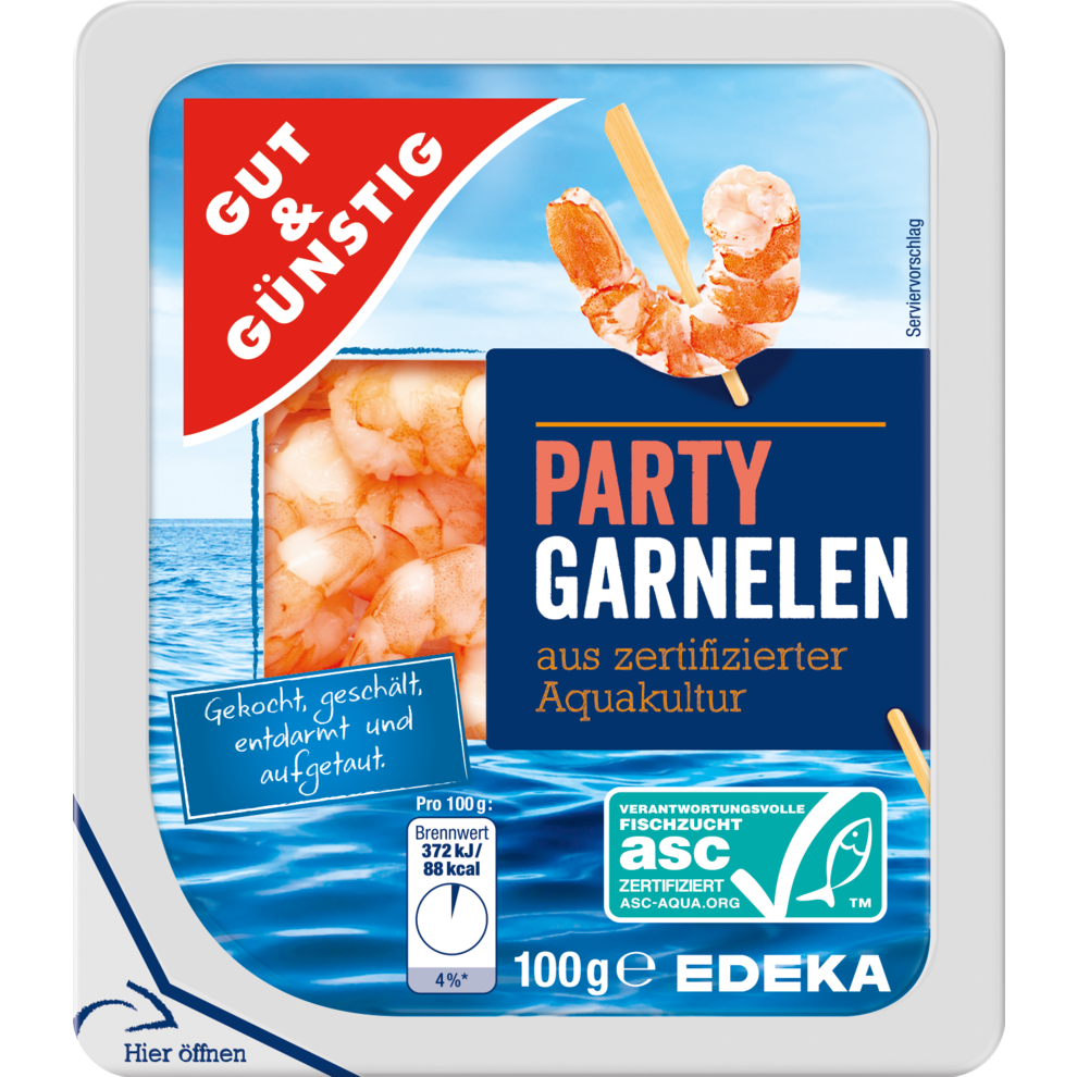 ASC GUT&GÜNSTIG Party Garnelen aus zertifizierter Aquakultur aus Indonesien 100g