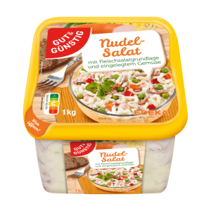GUT&GÜNSTIG Pikanter Nudel Salat mit Fleischsalatgrundlage und Gemüse 1kg
