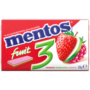 mentos Fruity Fresh 3 Erdbeer,Apfel,Himbeer 33g