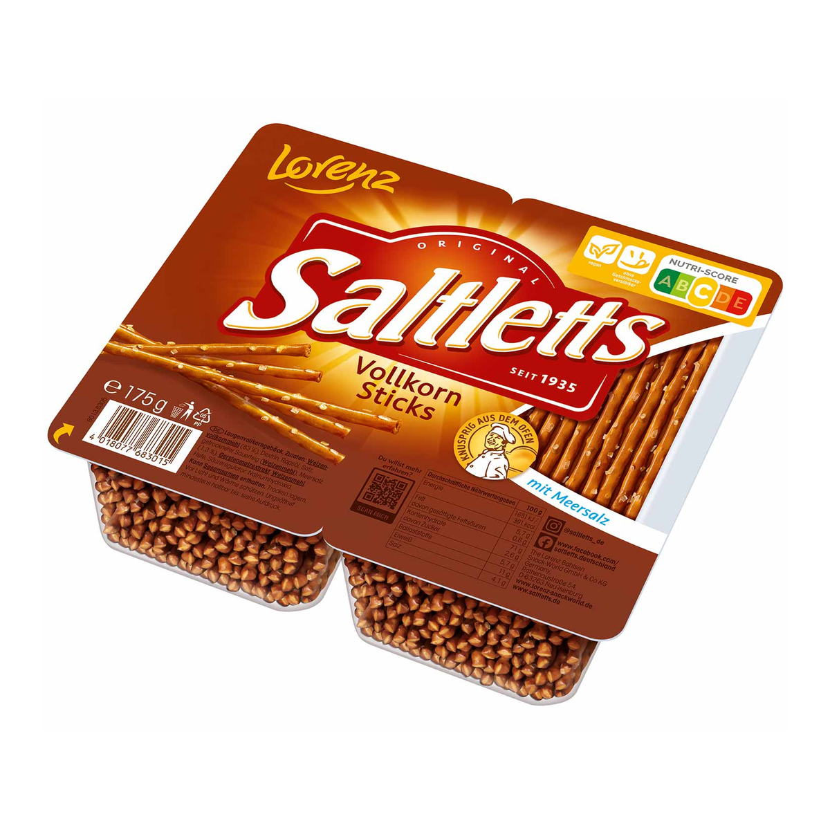 Saltletts Палочки цельнозерновой 175g
