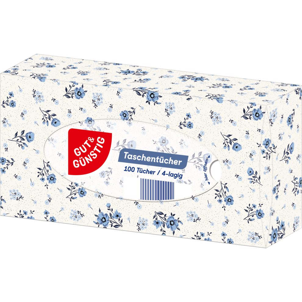 GUT&GÜNSTIG Taschentücher in der Box 4lagig 100ST