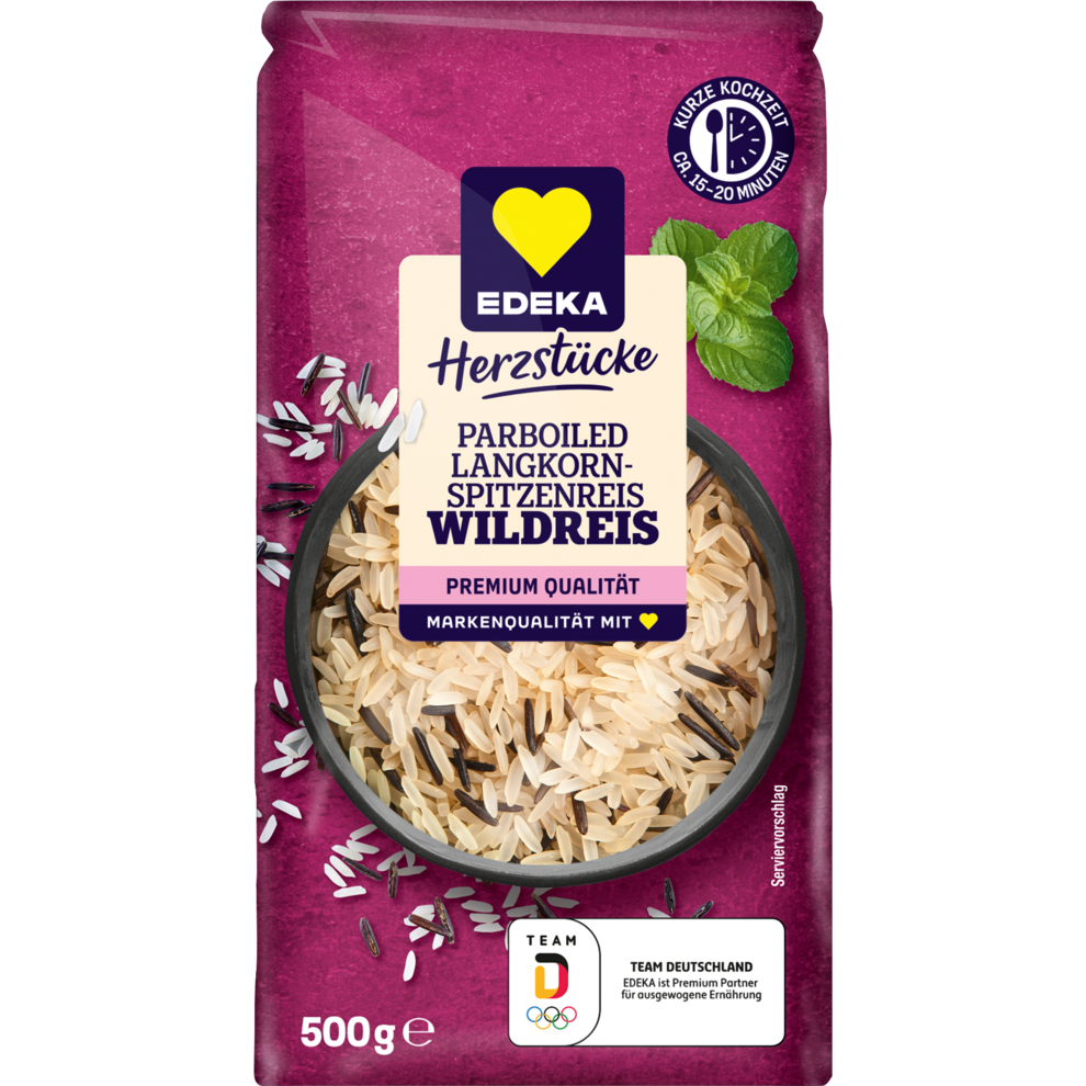 EDEKA Herzstücke Parboiled Langkorn-und Wild-Reis 500g